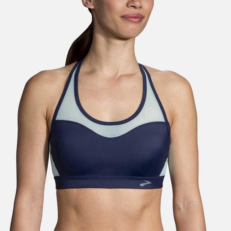 Brooks FastForward Crossback Women's Running Bra - Blue (82076-VFHU)